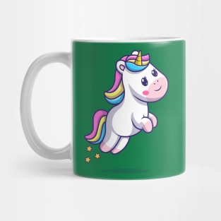 Cute Unicorn jumping with star cartoon Mug